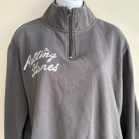 The Rolling Stones Womens Sweatshirt Medium 1/4 Zip Graphic Pullover - Picture 3 of 7